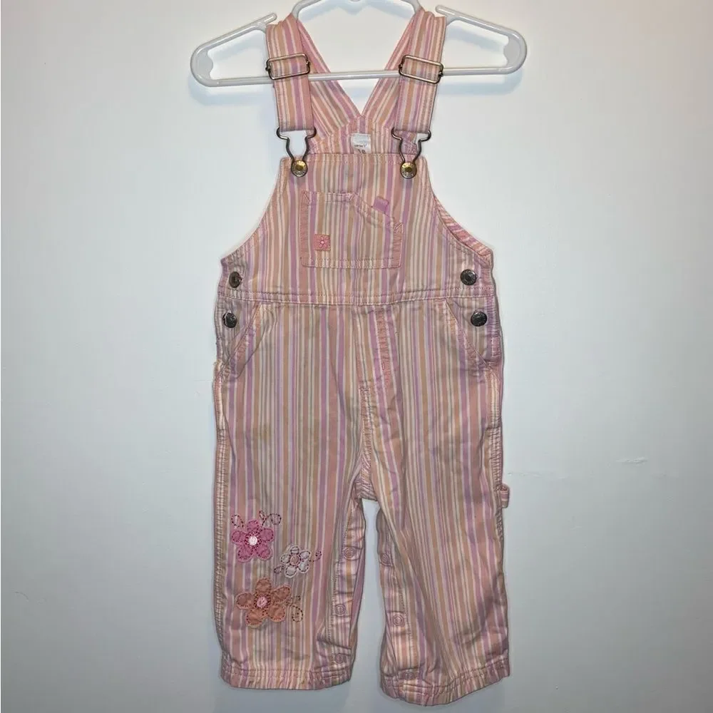 Y2K Carters Pastel Pinstripe Overalls